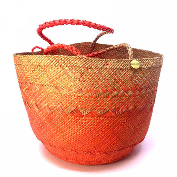 Guanabana Tote Canasto Bag S, Iraca, toasted orange-creme