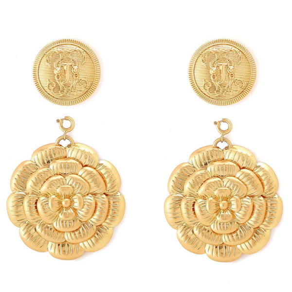 Interdee Ohrstecker Fleur gold, detail