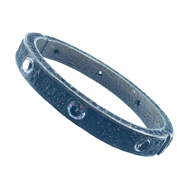 KMO, LOVE, bangle, silver powder, black, inside