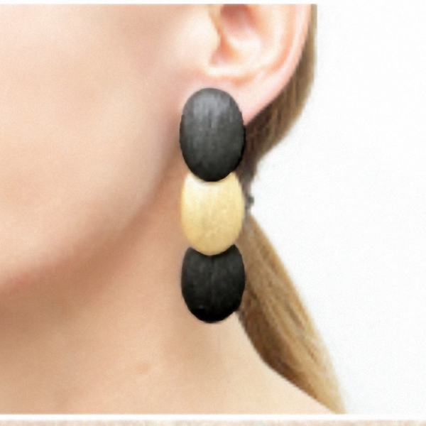KMO Ohrstecker, Marcie schwarz-gold, style