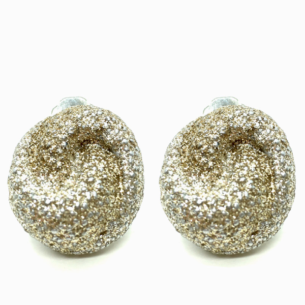 KMO Earclips Filo Glitter gold, front