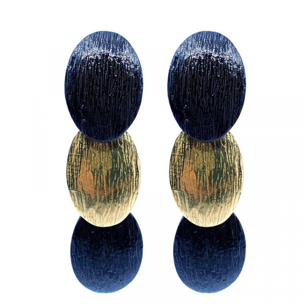 KMO Ohrstecker, Marcie schwarz-gold