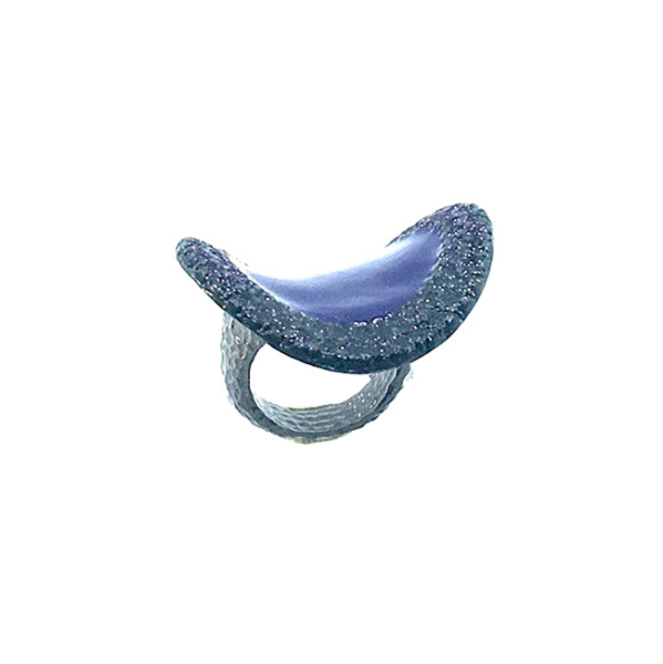 KMO Ring Livo camlite black, Enamelite purple side