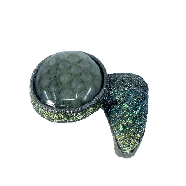 Kmo ring Sofia Kamelite grün, front