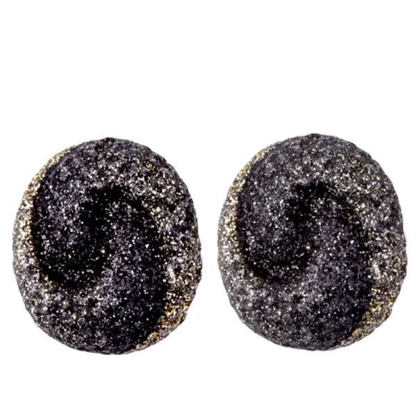 KMO-Ohrstclips, filo Glitter schwarz,