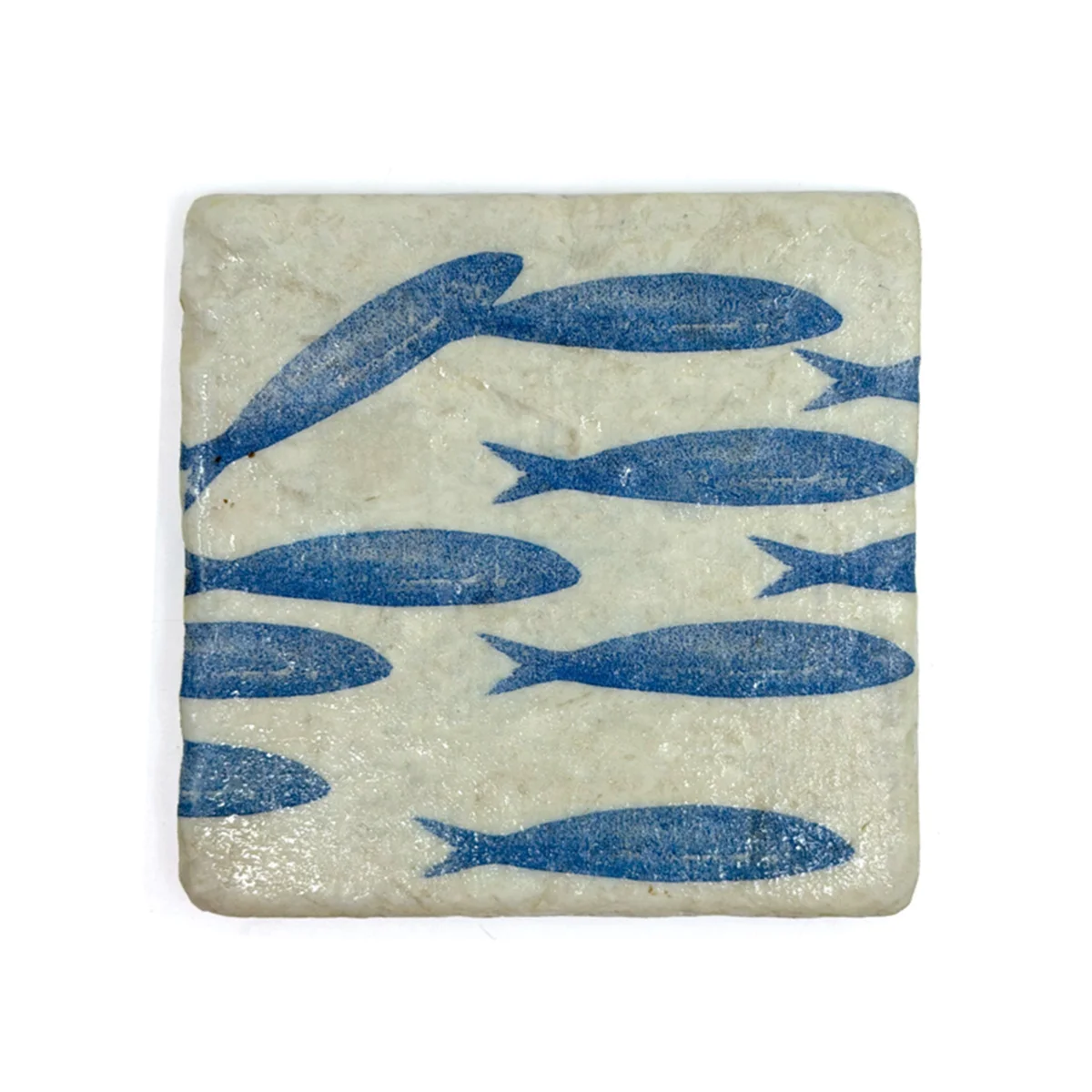 Travertine Coaster Banc de Sardines 10 x 10 cm by Trixi Gronau