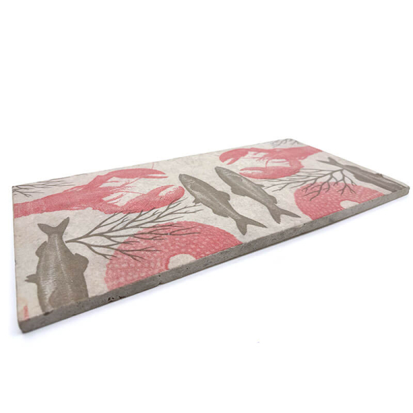 Travertin Untersetzer Lobster 20x40cm, seitlich