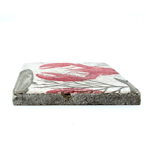 Travertine Coaster LOBSTER 10x10 side2