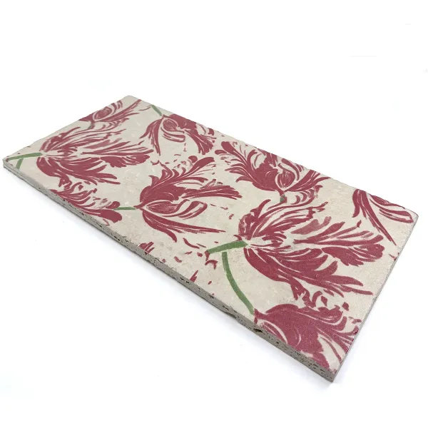 Travertin Platte Tulipe rouge 20 x 40 cm von Trixi Gronau, side