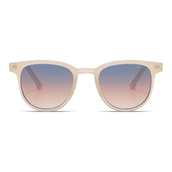 Komono Francis Sonnenbrille Daffodil matt schwarz Schildplatt Optik Gestell,  blau.braun getönte Gläser, front Ansicht