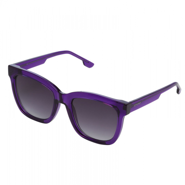 Komono Sunglasses Sue violet, solid gradient smoke violet lenses, acetate black forest, black, cream