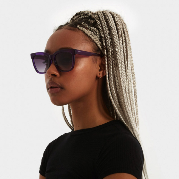 Komono Sunglasses Sue violet, solid smoked violet lenses, black, style