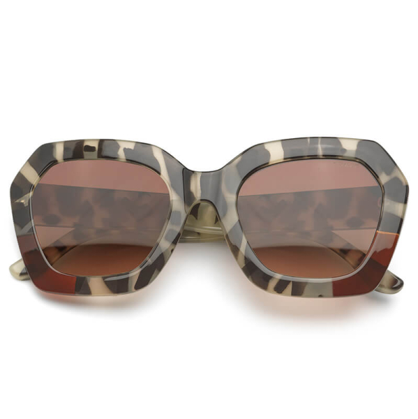 Komono Sonnenbrille Gwen bronze bobcat, solid braun getönte Gläser, front