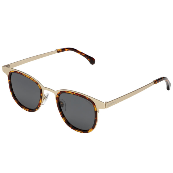 Komono Francis Sonnenbrille Steel White Gold | Havanna, blau.braun getönte Gläser , Seitenansicht
