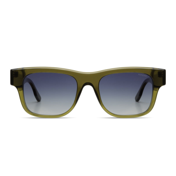 Komono Sunglasses Nolan Moss green, lens ens blue gradient , front