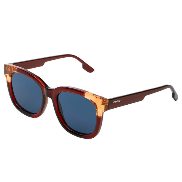 Komono Sunglasses Sienna burgundy coral, lens solid blue, side