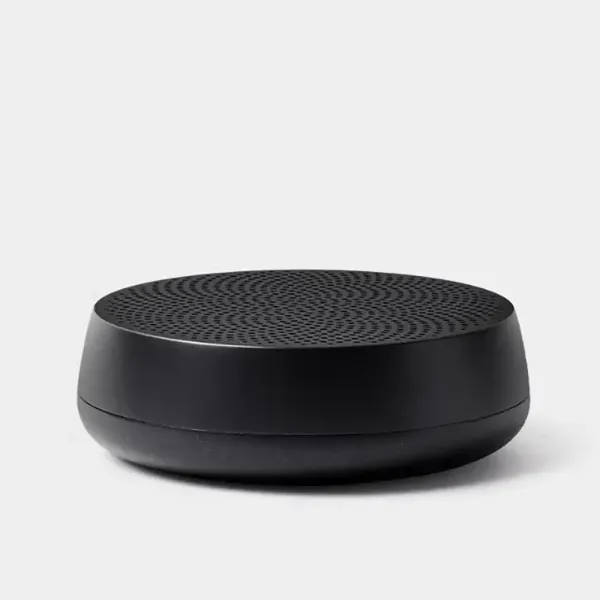 Lexon mini bluetooth lautsprecher Mino Alu matt schwarz, front Ansicht