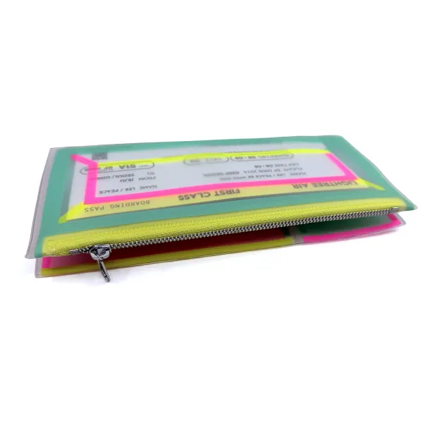 Lightree Travel Wallet, neon Neon Color, Zipp Verschluss, inside2