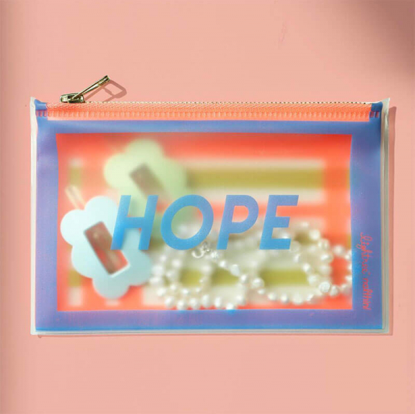 Lightree Pouch Hope, neon Streifen in blau und gelb, Zipp Verschluss, style