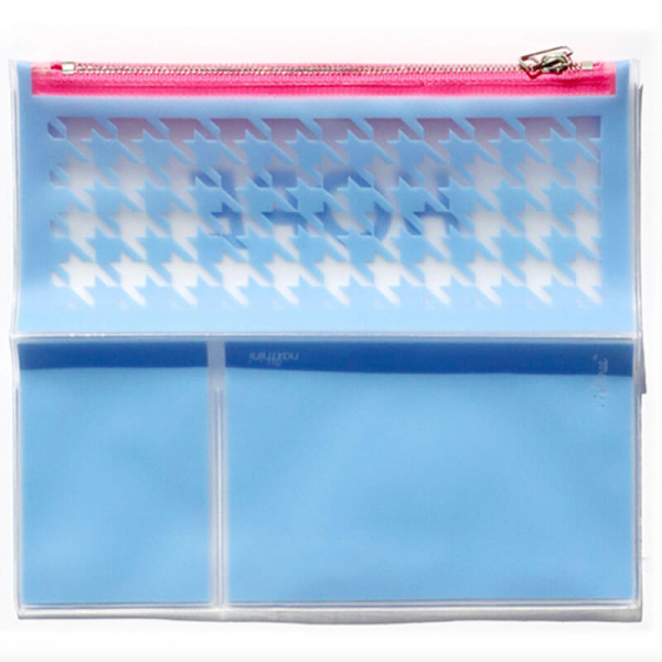 Lightree Travel Wallet Hope, neon blau, Zipp Verschluss, offen