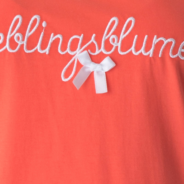 Nachthemd, Lieblingsblumen, Baumwolle, Louis & Louisa, cora,l Big Shirt, Rundhalsausschnitt, detail