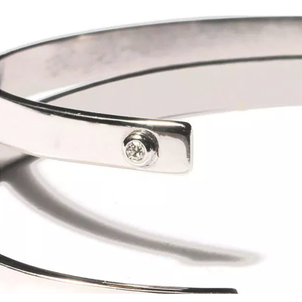 My First Diamond bangle ICE silver with one diamond, detail 2