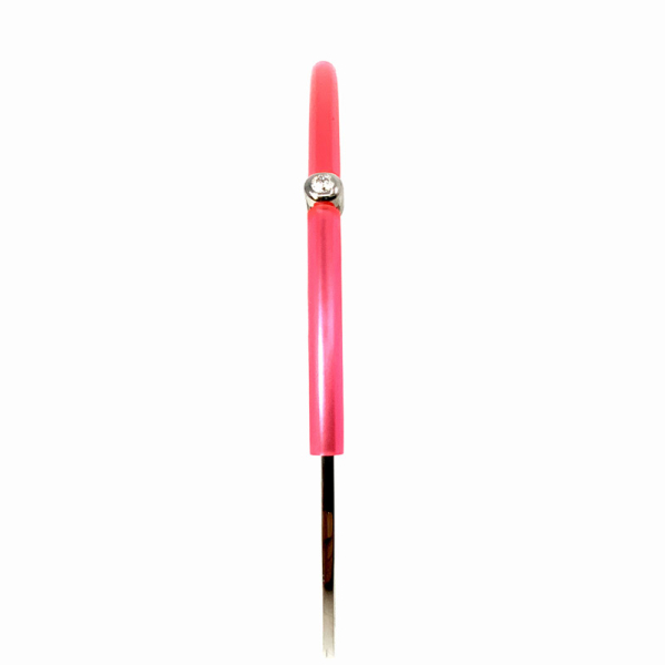 My First Diamond zarte Armreif, Silikon pink, Diamand, silber, detail seitlich