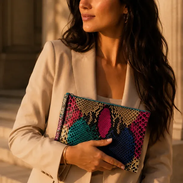 Clutch, Diane Schlangenleder multicolore , style