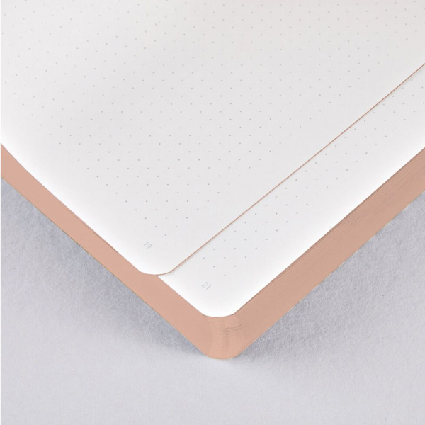 Nuuna, Notebook, Flex cover from recyceltem leather doted pages , black& white, print dreamy by Heyday, inside