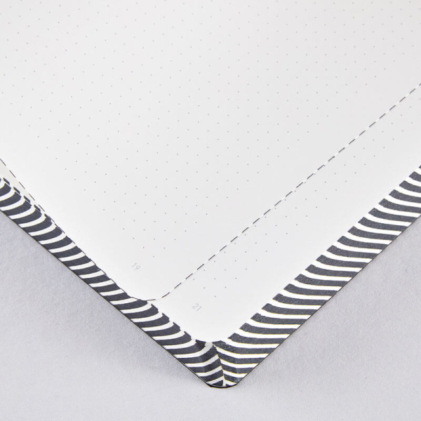 Nuuna, Notebook, Flex cover from recyceltem leather doted pages , black& white, print The Master Plan, inside