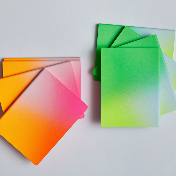 Nuuna, Notizbuch, Fresh Flex-Cover aus recyceltem Leder Seiten minidots, Print grün-gelb verlaufend, style