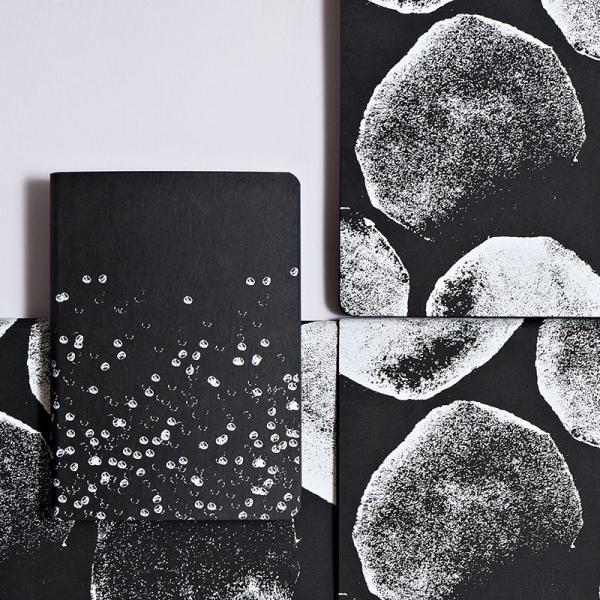 Nuuna, Notebook, Graphic S, NOT ORDINARY S GENESIS flex cover from smooth jeanslabel material minidots pages, black-white, styke