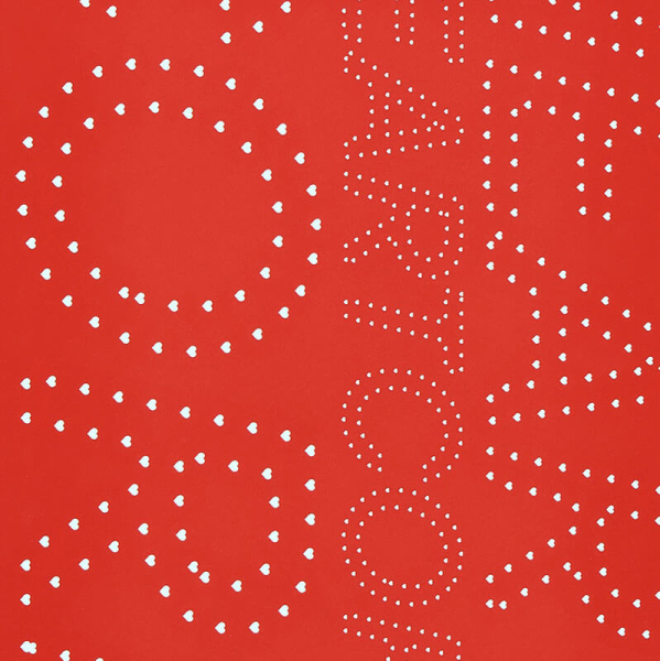 Nuuna, Notizbuch,Flex-Cover aus recyceltem Leder Seiten Punktraster, bedruckt blau-rot-weiss-gruen, Heartcore, detail