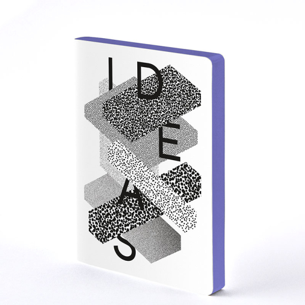 Nuuna, Notizbuch,Flex-Cover aus recyceltem Leder Seiten Punktraster,schwarz und weiss, bedruckt ideas by Heyday