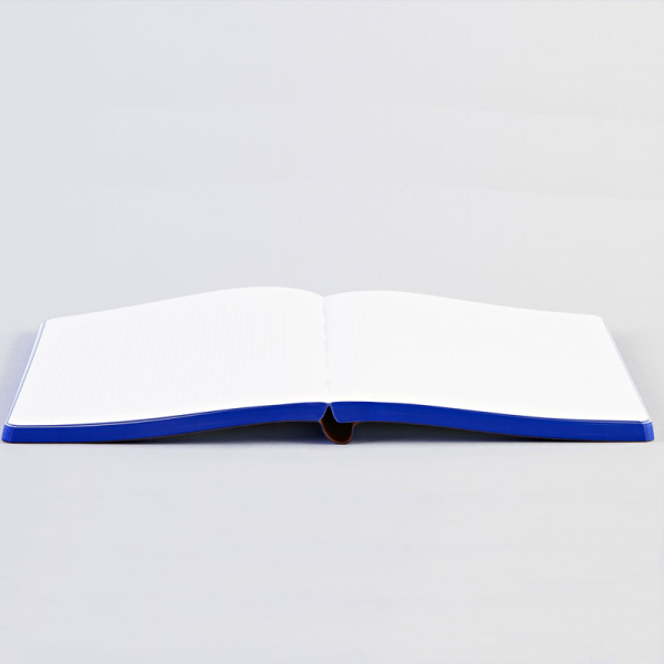 Nuuna, Notebook, Flex cover from recyceltem leather doted pages, blue-white-red-green, Planet Love, open