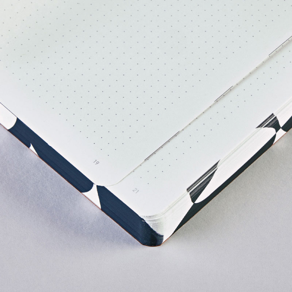 Nuuna, Notebook, Flex cover from recyceltem leather doted pages , black& white, VIS A VIS, inside