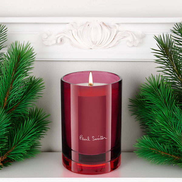 Paul Smith Scented Candle Merrymaker, 240gr, Glass +Lid red-aubergine, style winter