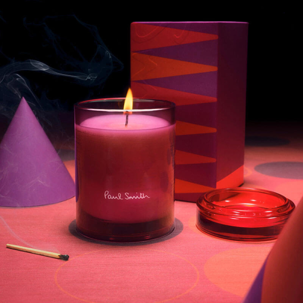 Paul Smith Scented Candle Merrymaker, 240gr, Glass +Lid red-aubergine, style
