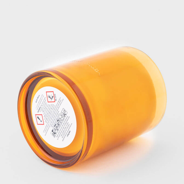 Paul Smith Scented Candle Bookworm, 240gr, Glas lid orangeyellow-red, back