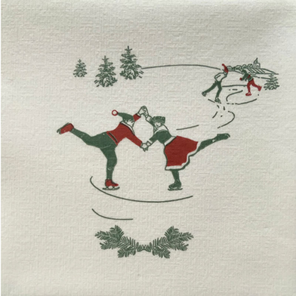 Paviot napkin Patinoire, rink, white-red-green