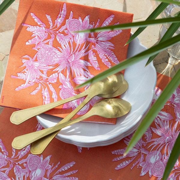 Paviot, Napkin, print FRUITS EXOTIQUE orange style