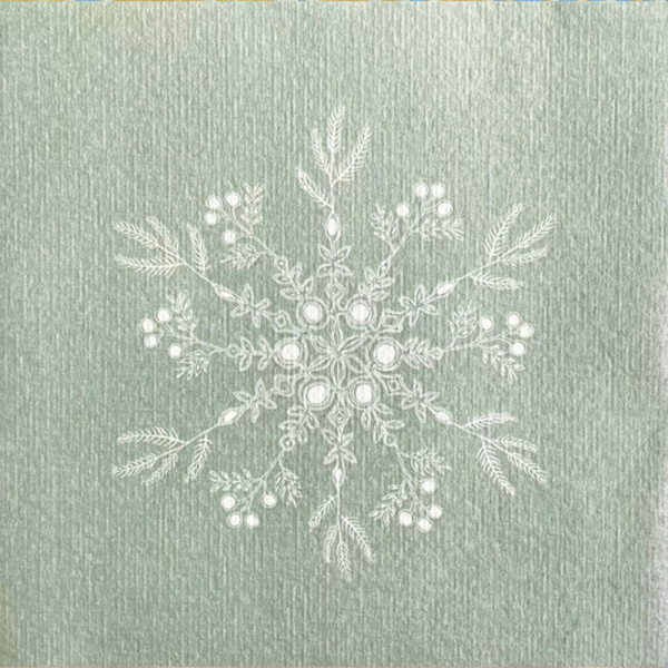 Paviot Servietten Fleur de Neige, Schneeblume, grün