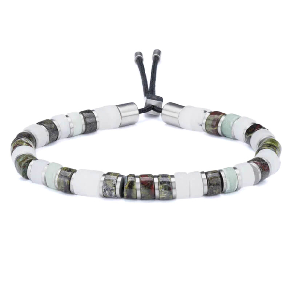 Pig&Hen, Armband Brontide 6 Kyoto silver Edelsteine, Edelstahlverschluß Verschluß silber