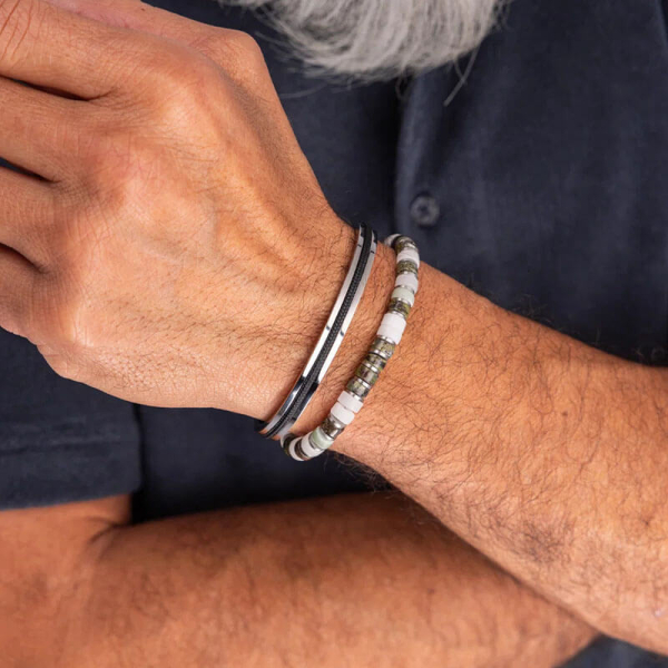 Pig&Hen, Armband Brontide 6 Kyoto silver Edelsteine, Edelstahlverschluß Verschluß silber, style2