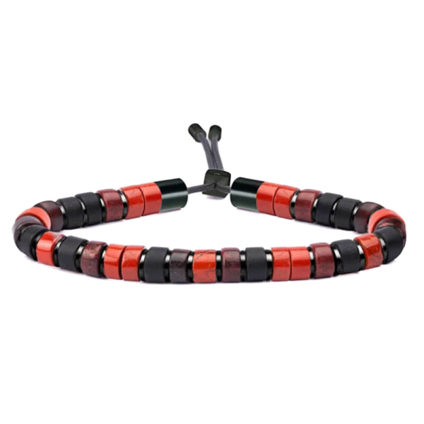 Pig&Hen, Armband Brontide 6 Tokyo black Edelsteine, Edelstahlverschluß Verschluß schwarz