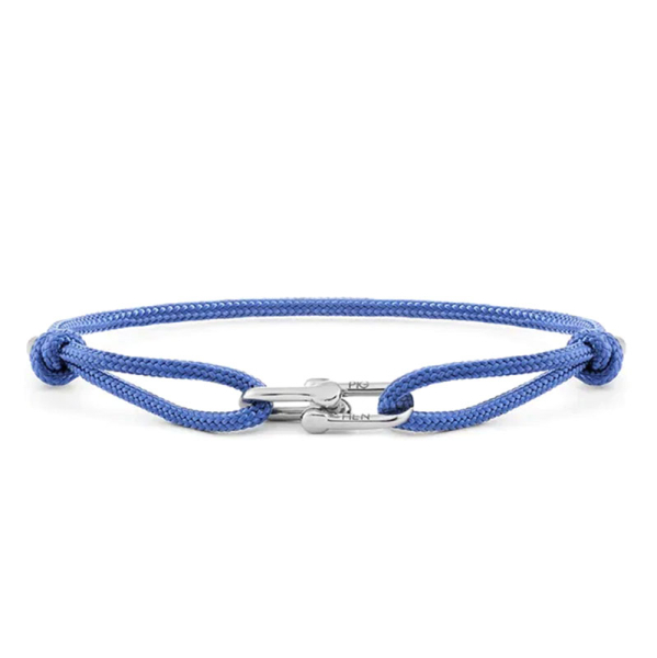 Pig&Hen, Armband Daunting Dean, Segeltau indigo purple-silver, Verschluß Schäkel silber