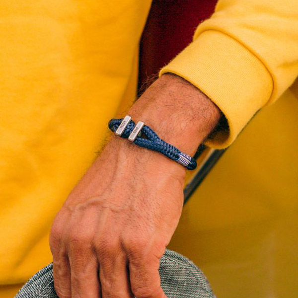 Pig & Hen Armband Icy Ike mit Schackelverschluss, geflochtenes Nylon,  navy, style