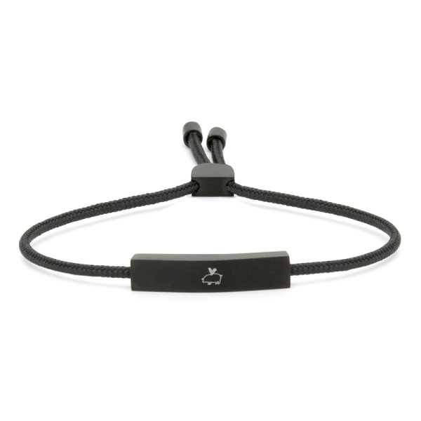 Pig& Hen, bracelet Madd Matt, nylon, closure choker, front, black | black