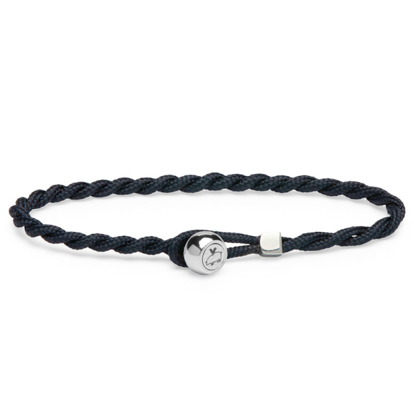 Pig&Hen, Armband Easy Ed, Segeltau navy blau, Verschluß silber