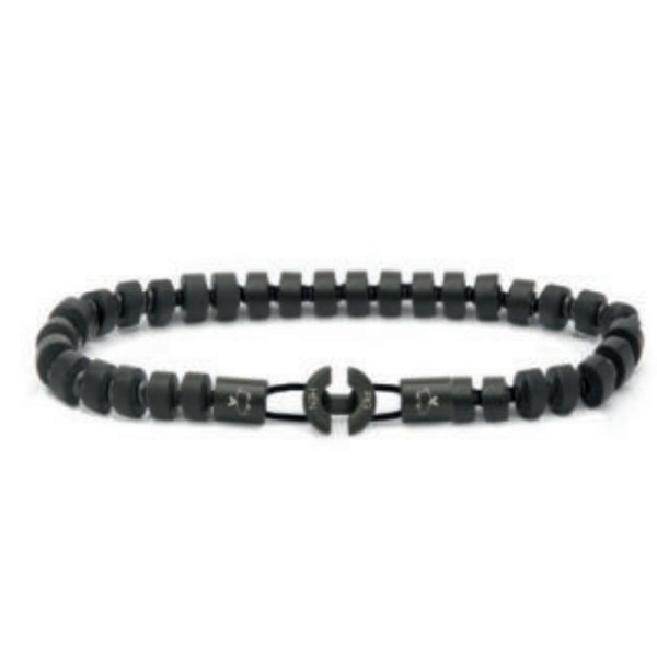 Pig& Hen, bracelet Brontide Black Agate, Gems, Clasp black